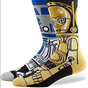 NWT Star Wars C-3PO and R2-D2 Stance Crew Socks